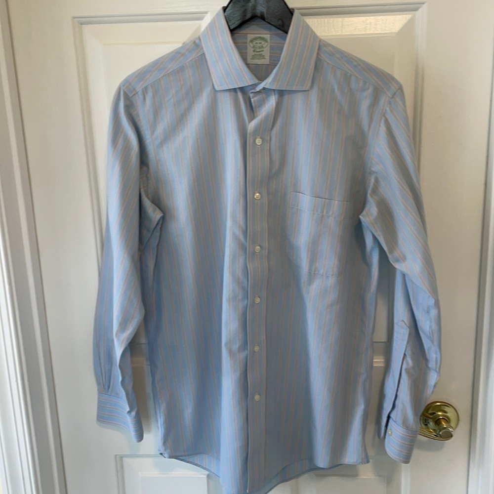 COPY - Brooks Brothers men’s dress shirt; striped; small